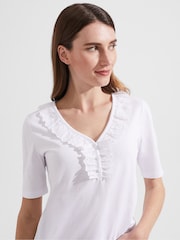 Hobbs White Demi Broderie Top - Image 3 of 4