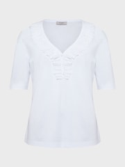 Hobbs White Demi Broderie Top - Image 4 of 4
