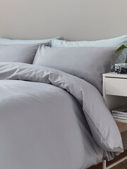 Silentnight Silver Pure 100% Cotton Duvet Cover and Pillowcase Set - Image 1 of 3