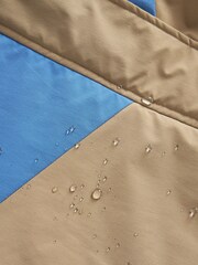 Blue, Camel and Reflective Colourblock Shower Resistant Waisted Padded Jacket With Hood - Image 6 of 6