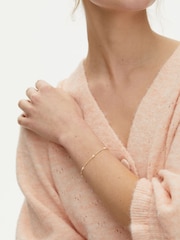 Oliver Bonas White Pearl Detail Mila Gold Plated Brass Chain Bracelet - Image 5 of 6