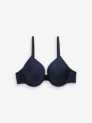 Green/Navy Blue/Cream Pad Full Cup Microfibre Smoothing T-Shirt Bras 3 Pack - Image 2 of 5