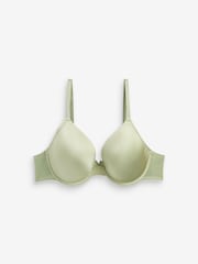 Green/Navy Blue/Cream Pad Full Cup Microfibre Smoothing T-Shirt Bras 3 Pack - Image 3 of 5