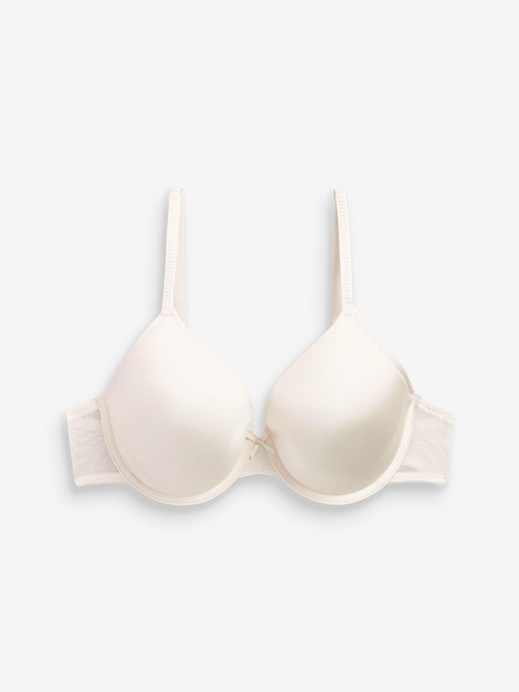 Green/Navy Blue/Cream Pad Full Cup Microfibre Smoothing T-Shirt Bras 3 Pack - Image 5 of 5