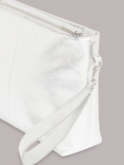 Whistles Silver Zip Top Avah Clutch - Image 3 of 4