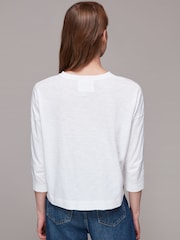 Whistles White Cotton Patch Pocket 100% Cotton Top - Image 2 of 4