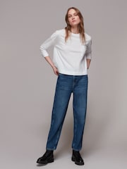 Whistles White Cotton Patch Pocket 100% Cotton Top - Image 3 of 4