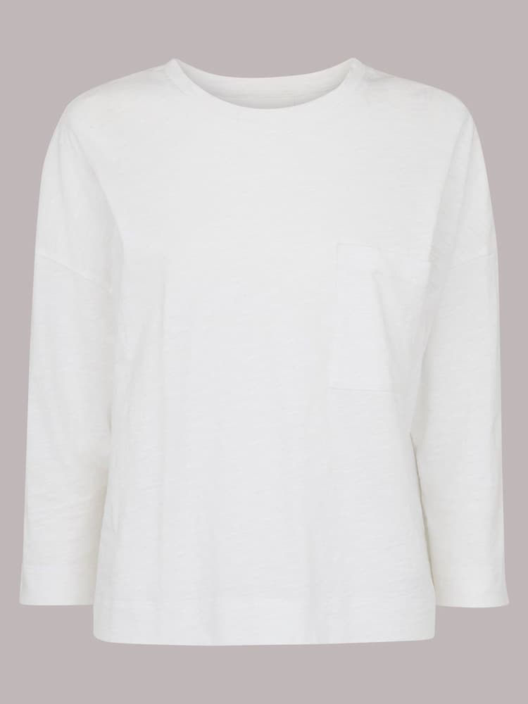 Whistles White Cotton Patch Pocket 100% Cotton Top - Image 4 of 4 Whistles White Cotton Patch Pocket 100% Cotton Top - Image 4 of 4