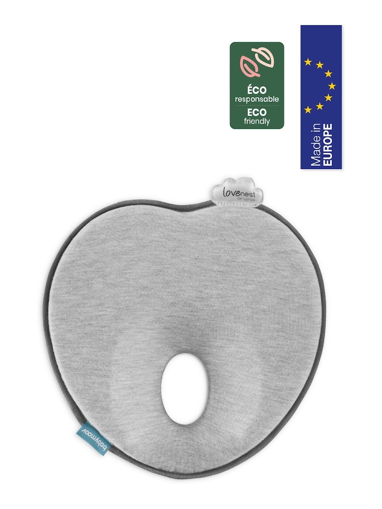 Babymoov Lovenest Grey Organic Cotton Anti Flat Head Babymoov Lovenest  Organic Cotton Anti Flat Head Baby Pillow - Image 2 of 5