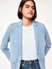 Whistles Light Blue Slim Jersey Jacket - Image 1 of 5