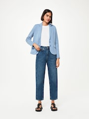 Whistles Light Blue Slim Jersey Jacket - Image 4 of 5