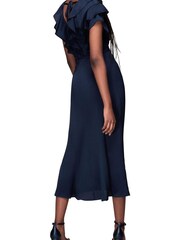 Whistles Green Adeline Frill Midi Dress - Image 2 of 4