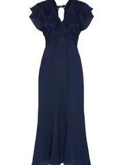 Whistles Green Adeline Frill Midi Dress - Image 4 of 4