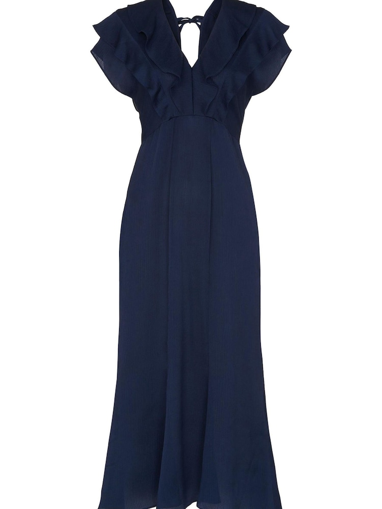 Whistles Green Adeline Frill Midi Dress - Image 4 of 4