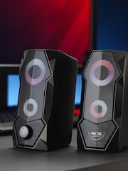 MenKind RED5 Light Up Gaming Speakers Set of 2 - Image 1 of 4