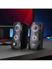 MenKind RED5 Light Up Gaming Speakers Set of 2 - Image 2 of 4