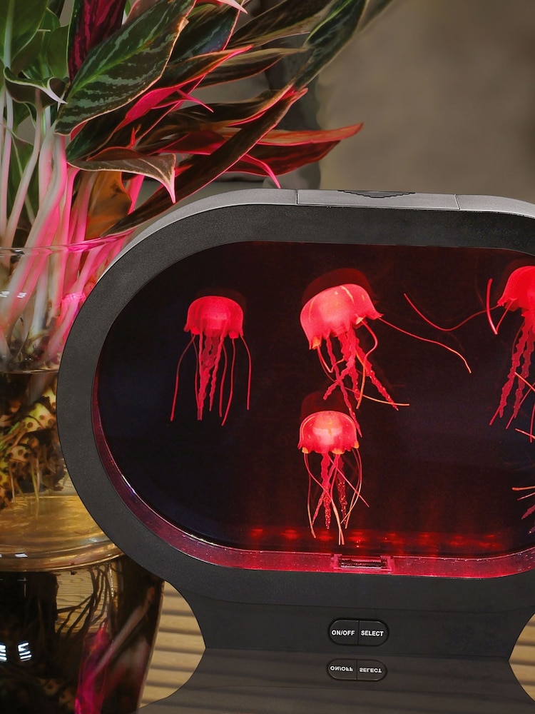 MenKind Neon Jellyfish Oval Tank Lamp With UK Mains Plug - Image 1 of 9