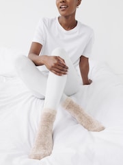 Black/Neutral Velvet Cosy Socks 2 Pack - Image 2 of 6