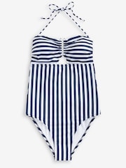 Navy Blue/White U Trim Bandeau Swimsuit - Image 5 of 5