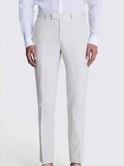 MOSS Slim Fit Linen Rich Puppytooth Trousers - Imagem 1 de 3