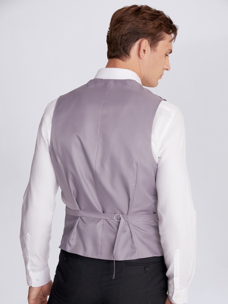 MOSS Charcoal Grey Tailored Stretch Suit: Waistcoat - Image 2 of 3