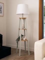 Cream Malvern Shelved Wood Floor Lamp - Image 2 of 8