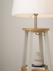 Cream Malvern Shelved Wood Floor Lamp - Image 3 of 8