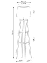 Cream Malvern Shelved Wood Floor Lamp - Image 4 of 8