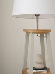 Cream Malvern Shelved Wood Floor Lamp - Image 5 of 8
