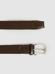 Reiss Dark Brown Elmont Woven Belt - Image 3 of 4