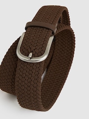Reiss Dark Brown Elmont Woven Belt - Image 4 of 4