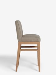 Tailored Linen Look Mocha Brown Norbury Collection Luxe Fixed Height Non Arm Kitchen Bar Stool - Image 5 of 9