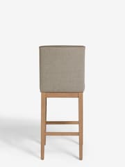 Tailored Linen Look Mocha Brown Norbury Collection Luxe Fixed Height Non Arm Kitchen Bar Stool - Image 6 of 9