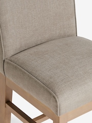 Tailored Linen Look Mocha Brown Norbury Collection Luxe Fixed Height Non Arm Kitchen Bar Stool - Image 7 of 9