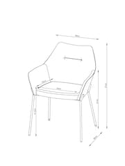 Set of 2 Tweedy Plain Mid Grey Quinn Black Legs Dining Chairs - Image 8 of 8