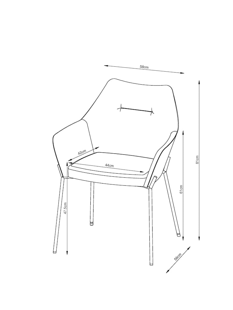 Set of 2 Tweedy Plain Mid Grey Quinn Black Legs Dining Chairs - Image 8 of 8