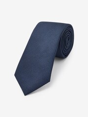 Navy Blue Signature Textured Silk Tie - Image 1 of 3