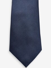 Navy Blue Signature Textured Silk Tie - Image 3 of 3