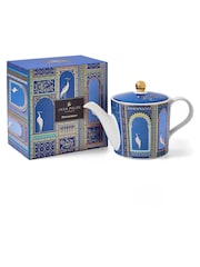 Sara Miller Blue Portmeirion Teapot with Lattice Windows - Image 6 of 6