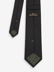 Black Textured Silk Tie - Image 2 of 3