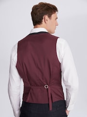 MOSS Blue Slim Fit Check Suit Waistcoat - Image 2 of 3