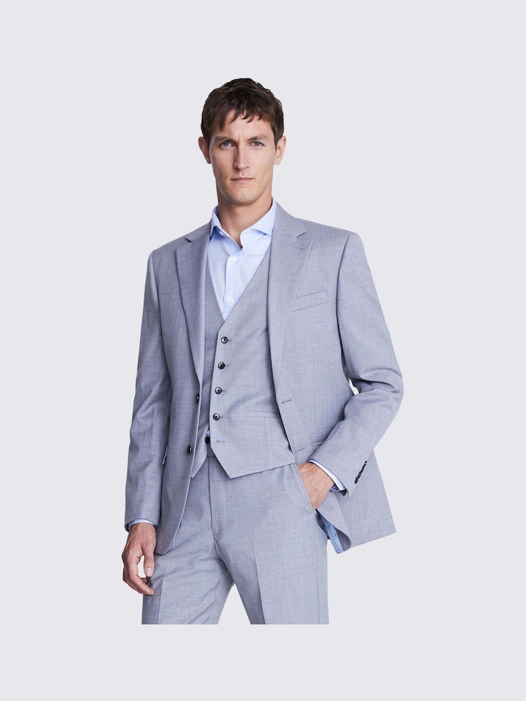MOSS Grey Slim Stretch Suit: Jacket - Image 1 of 8
