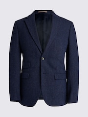 MOSS Blue Slim Fit Donegal Suit Jacket - Image 7 of 8