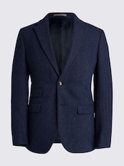 MOSS Blue Slim Fit Donegal Tweed Suit Jacket - Image 9 of 9