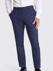 MOSS Navy Blue Slim Fit Tuxedo Suit Trousers - Image 1 of 4