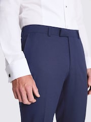 MOSS Navy Blue Slim Fit Tuxedo Suit Trousers - Image 3 of 4