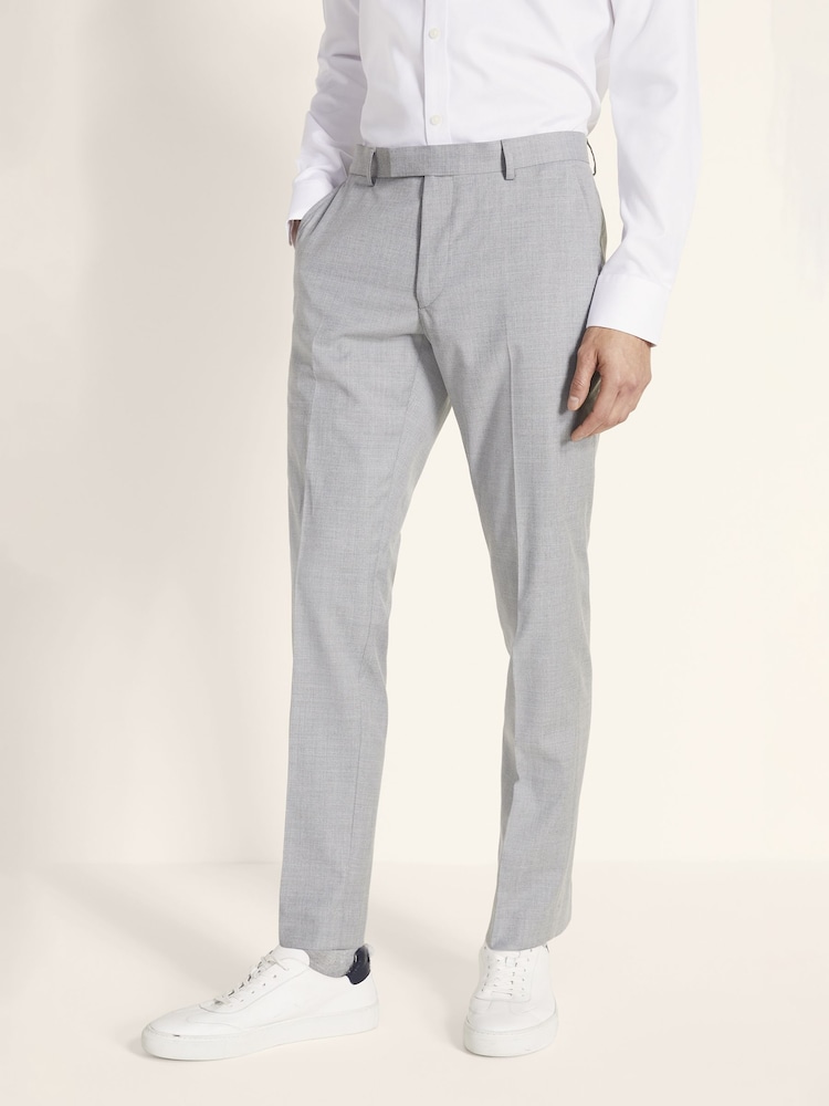 MOSS Grey Slim Stretch Suit: Trousers - Image 1 of 3 MOSS Grey Slim Stretch Suit: Trousers - Image 1 of 3