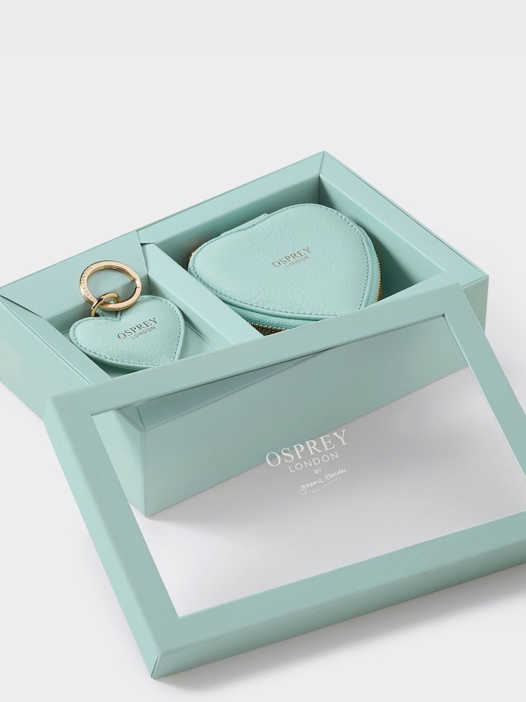 OSPREY LONDON The Tilly Heart Leather Trinket and Keyring Gift Set - Image 1 of 5