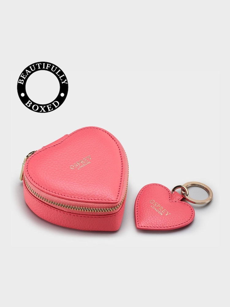 OSPREY LONDON The Tilly Heart Leather Trinket and Keyring Gift Set - Image 2 of 5