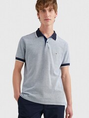 Tommy Hilfiger Blue Oxford 100% Cotton Polo Shirt - Image 1 of 4